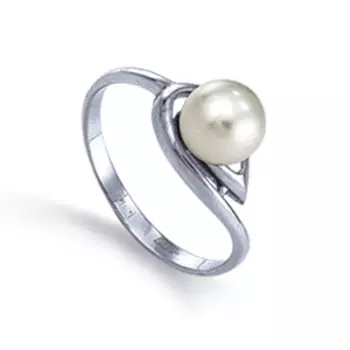 Кольцо с жемчугом Линии Любви