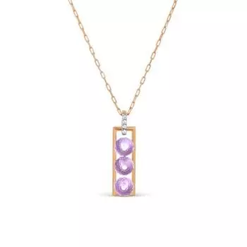 Колье с аметистами и фианитами Линии Любви