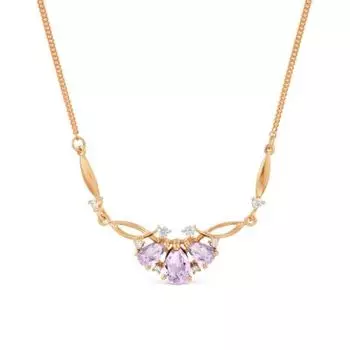 Колье с аметистами и фианитами Линии Любви