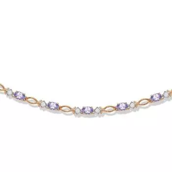 Колье с аметистами и фианитами Линии Любви