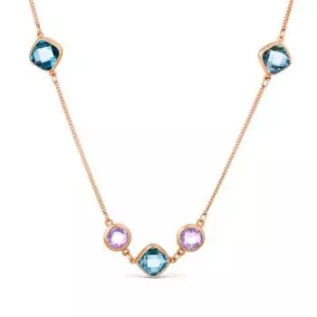 Колье с аметистами и топазами Линии Любви