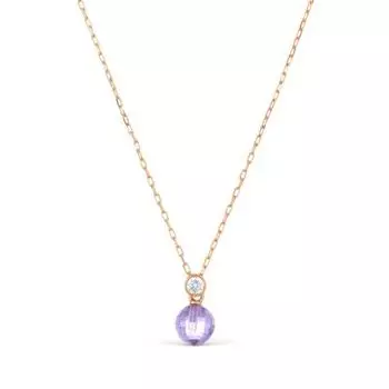 Колье с аметистом и фианитом Линии Любви