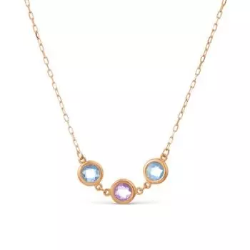 Колье с аметистом и топазами Линии Любви