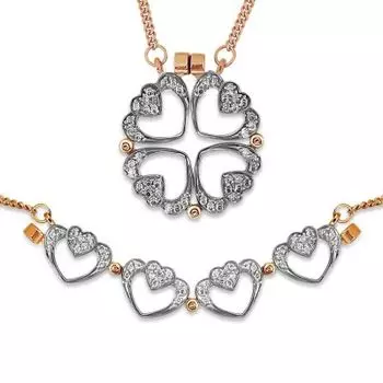 Колье с бриллиантами и магнитами Линии Любви