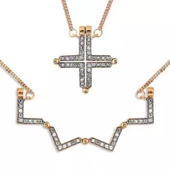 Колье с бриллиантами и магнитами Линии Любви