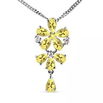 Колье с цитринами и фианитами Линии Любви