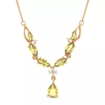 Колье с цитринами и фианитами Линии Любви