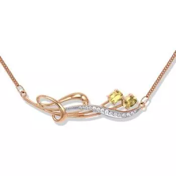 Колье с цитринами и фианитами Линии Любви