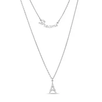 Колье с фианитами Линии Любви