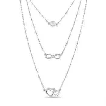 Колье с фианитами Линии Любви