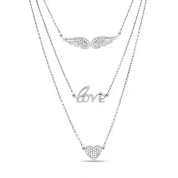 Колье с фианитами Линии Любви