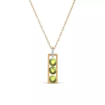 Колье с хризолитами и фианитами Линии Любви