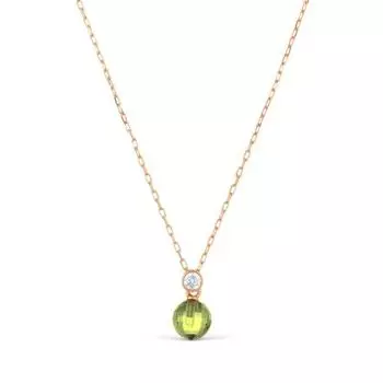 Колье с хризолитом и фианитом Линии Любви