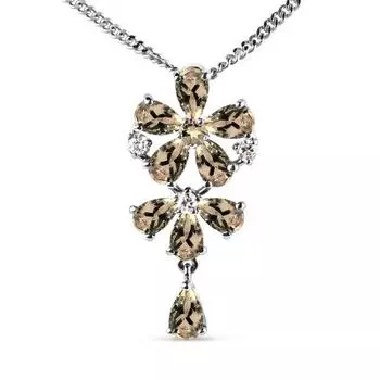 Колье с раухтопазами и фианитами Линии Любви