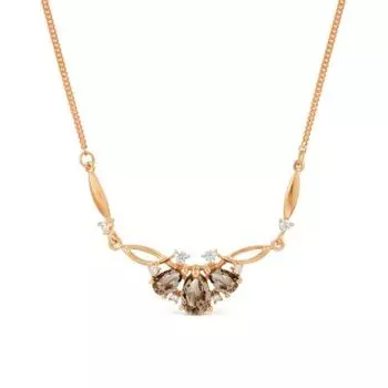 Колье с раухтопазами и фианитами Линии Любви