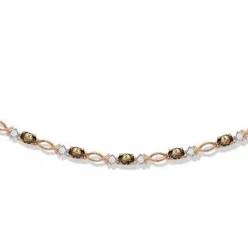 Колье с раухтопазами и фианитами Линии Любви