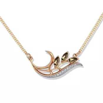 Колье с раухтопазами и фианитами Линии Любви