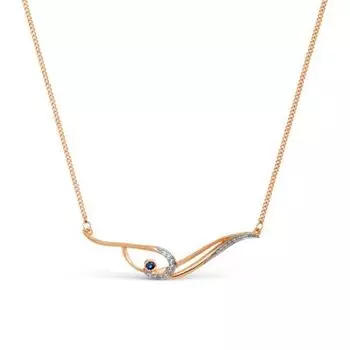 Колье с сапфиром и бриллиантами Линии Любви