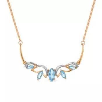 Колье с топазами и фианитами Линии Любви