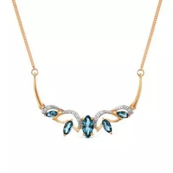 Колье с топазами и фианитами Линии Любви