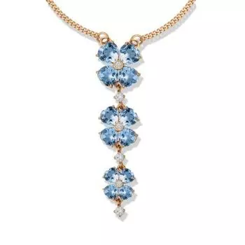 Колье с топазами и фианитами Линии Любви