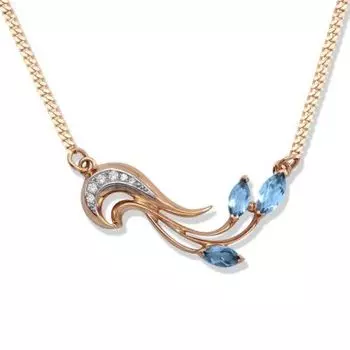 Колье с топазами и фианитами Линии Любви