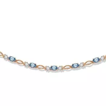 Колье с топазами и фианитами Линии Любви