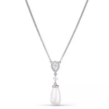 Колье с жемчугом и фианитами Линии Любви