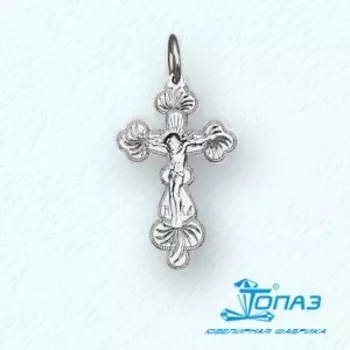 Крестик из белого золота Линии Любви