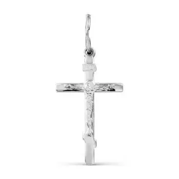 Крестик из белого золота Линии Любви