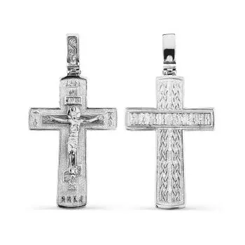 Крестик из белого золота Линии Любви