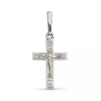 Крестик из белого золота Линии Любви