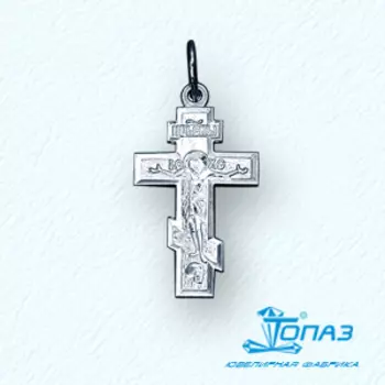 Крестик из белого золота Линии Любви