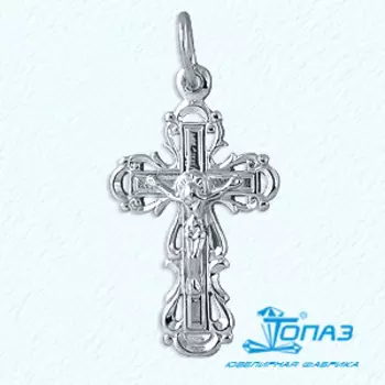 Крестик из белого золота Линии Любви