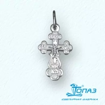 Крестик из белого золота Линии Любви