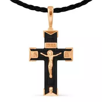 Крестик из красного золота Линии Любви