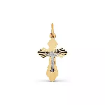Крестик из красного золота Линии Любви