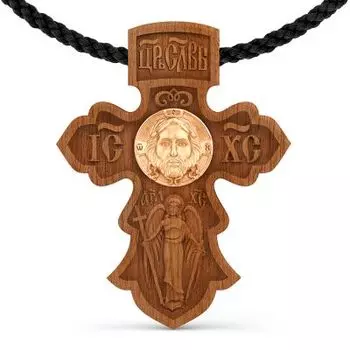 Крестик из красного золота Линии Любви