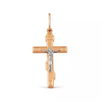 Крестик из красного золота Линии Любви