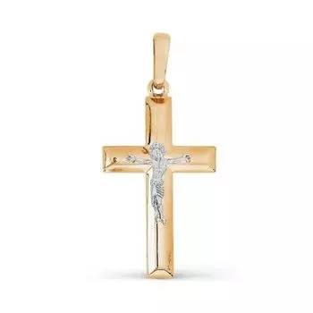 Крестик из красного золота Линии Любви