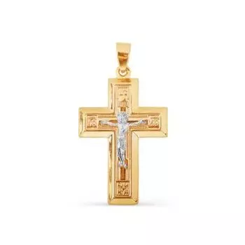 Крестик из красного золота Линии Любви