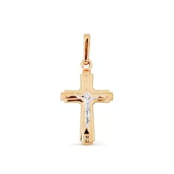 Крестик из красного золота Линии Любви
