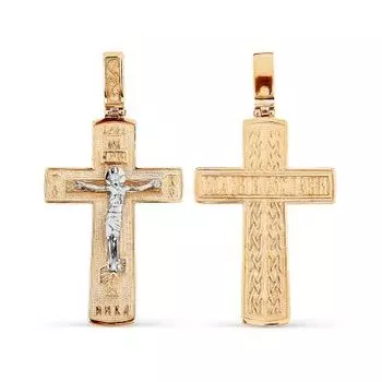 Крестик из красного золота Линии Любви