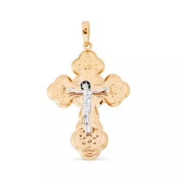 Крестик из красного золота Линии Любви