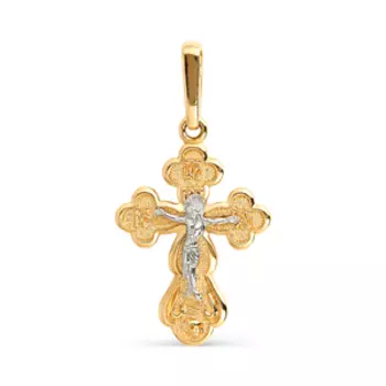 Крестик из красного золота Линии Любви