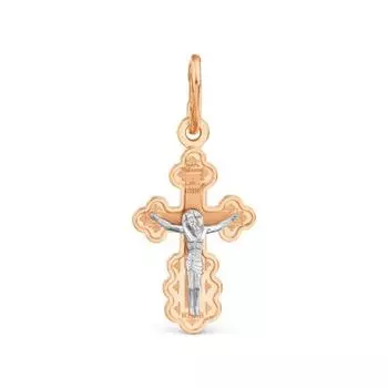 Крестик из красного золота Линии Любви