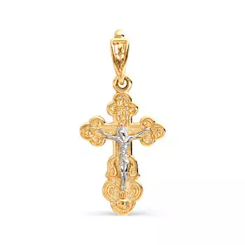 Крестик из красного золота Линии Любви