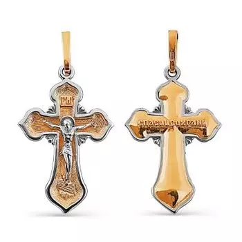 Крестик из красного золота Линии Любви