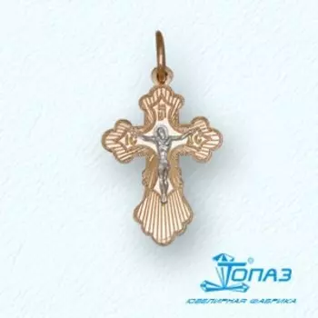 Крестик из красного золота Линии Любви