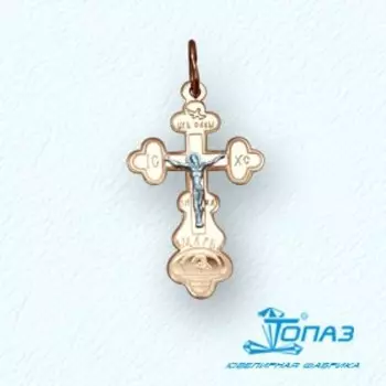 Крестик из красного золота Линии Любви